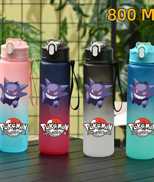 Pokemon Gengar Sports Water Bottle With Straw BPA-Free & Leakproof