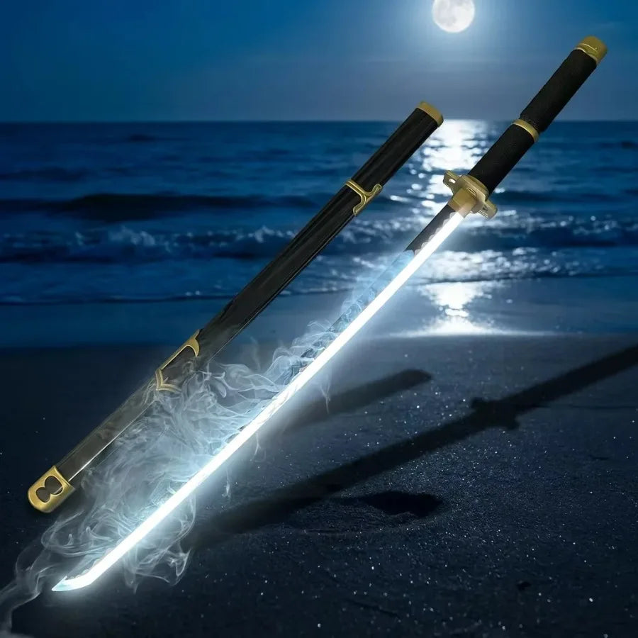 One Piece Roronoa Zoro LED Vapor-Effect Katana 1:1 Scale Anime Prop Replica Plastic Sword