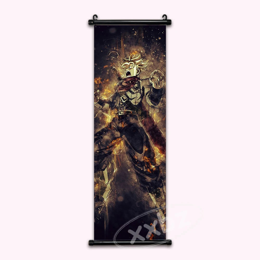 Dragon Ball Super Future Trunks Gold Anime Poster Canvas Wall Art