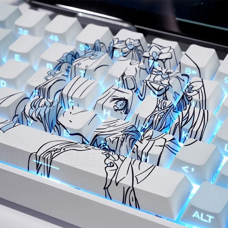 Re:Zero Rem Keycaps 130 Keys Cherry Profile Anime Keycaps