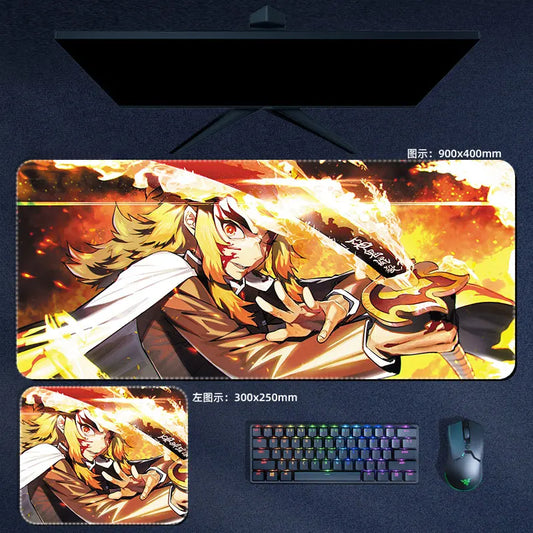Demon Slayer Kyojuro Rengoku Mouse Pad Anime Desk Mat