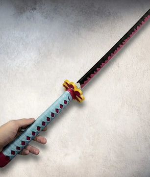 Demon Slayer Mitsuri Kanroji Nichirin Katana 1:1 Scale Anime Prop Replica Plastic Sword