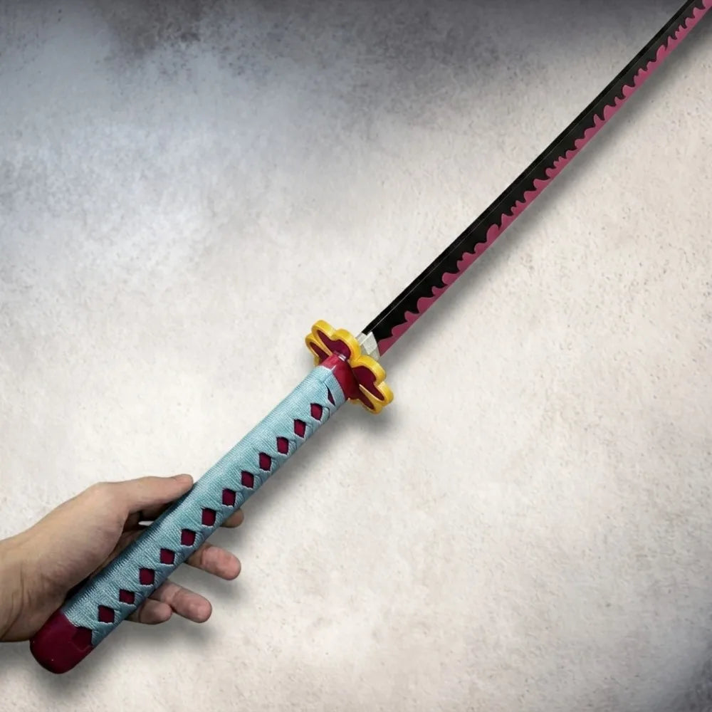 Demon Slayer Mitsuri Kanroji Nichirin Katana 1:1 Scale Anime Prop Replica Plastic Sword