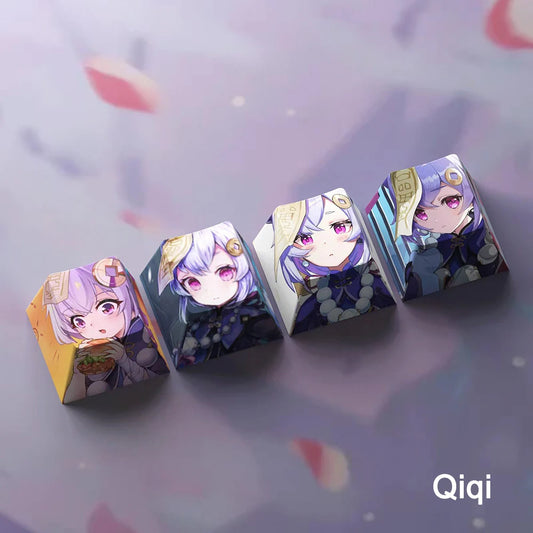 Genshin Impact Qiqi Keycaps 4pc Sublimation R4 Cherry Profile