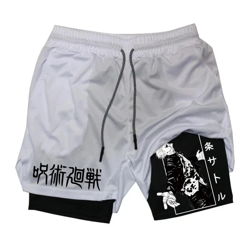 Jujutsu Kaisen Gojo Compression Shorts - Men's Anime Workout Shorts