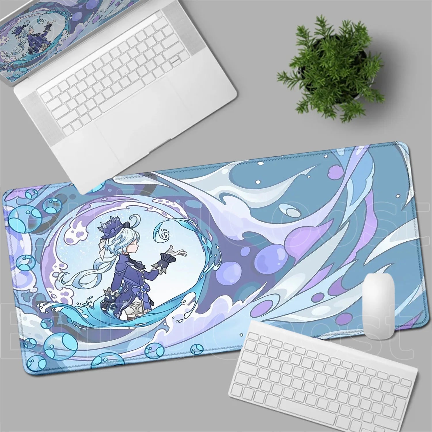 Genshin Impact Furina Large Mouse Pad - Gaming & Office Desk Mat