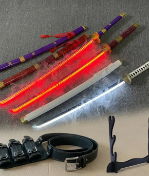 One Piece Roronoa Zoro LED Vapor-Effect Katana 1:1 Scale Anime Prop Replica Plastic Sword