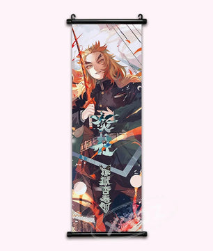 Demon Slayer Flame Hashira Kyojuro Rengoku Anime Poster Paint Style