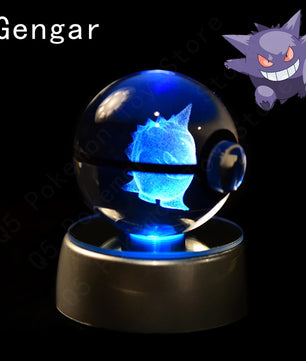 Pokemon Gengar Figure 3D Crystal Ball Night Light Lamp