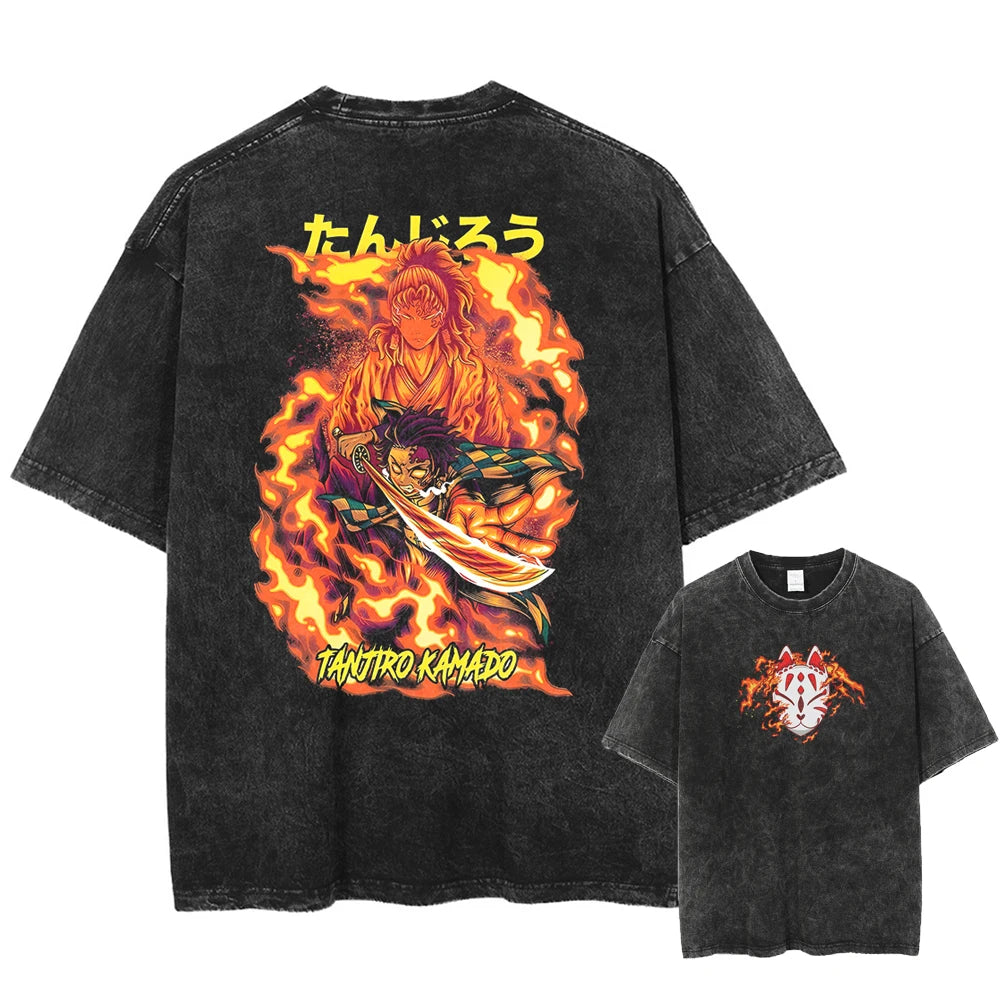 Demon Slayer Tanjiro Shirt Oversized Style Anime Shirt