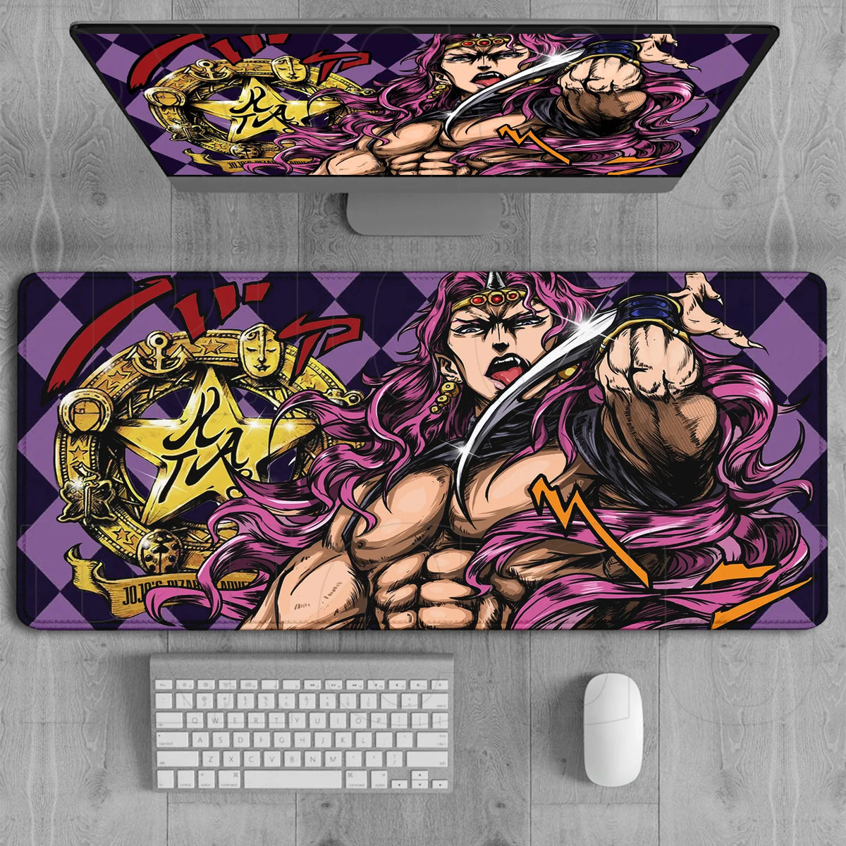 JoJo’s Bizarre Adventure Kars Purple Diamond Mouse Pad – Large Gaming & Office Desk Mat