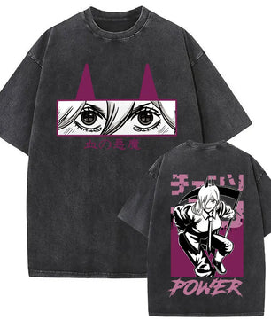 Chainsaw Man Power Shirt Vintage Oversized Style Anime Shirt