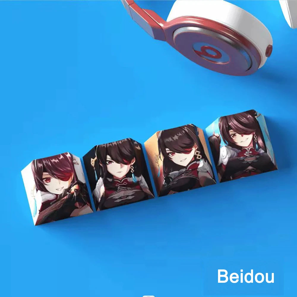 Genshin Impact Beidou Keycaps 4pc Sublimation R4 Cherry Profile