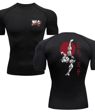 Baki Style Compression Shirt - Men's Fitness Anime Rash Guard