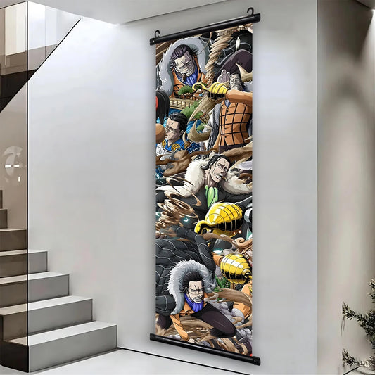 One Piece Crocodile Canvas Poster Anime Hanging Scroll Home Decor