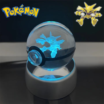 Pokemon Alakazam Figure 3D Crystal Ball Night Light Lamp
