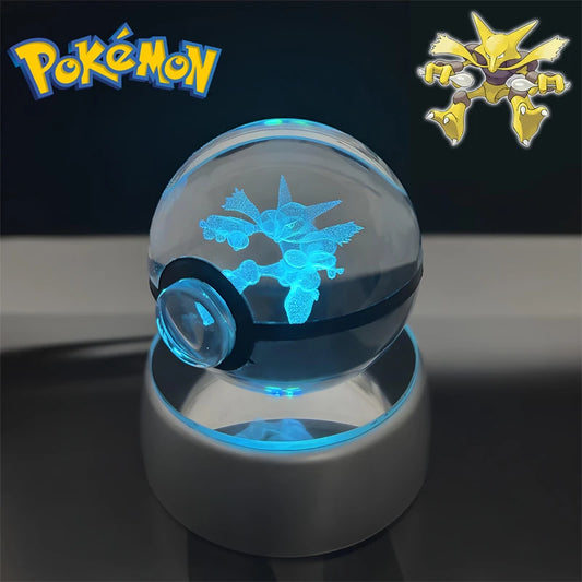 Pokemon Alakazam Figure 3D Crystal Ball Night Light Lamp