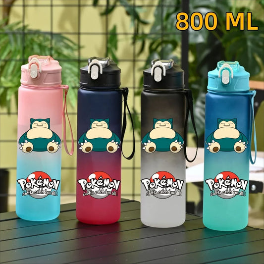 Pokemon Snorlax Sports Water Bottle With Straw BPA-Free & Leakproof