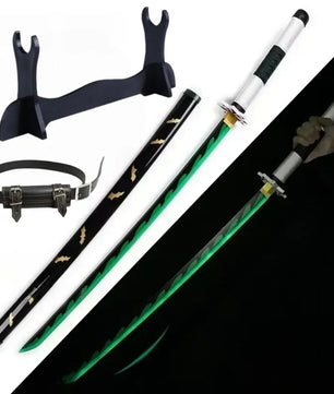 Demon Slayer LED Sword 1:1 Scale Anime Prop Replica Bamboo Sword