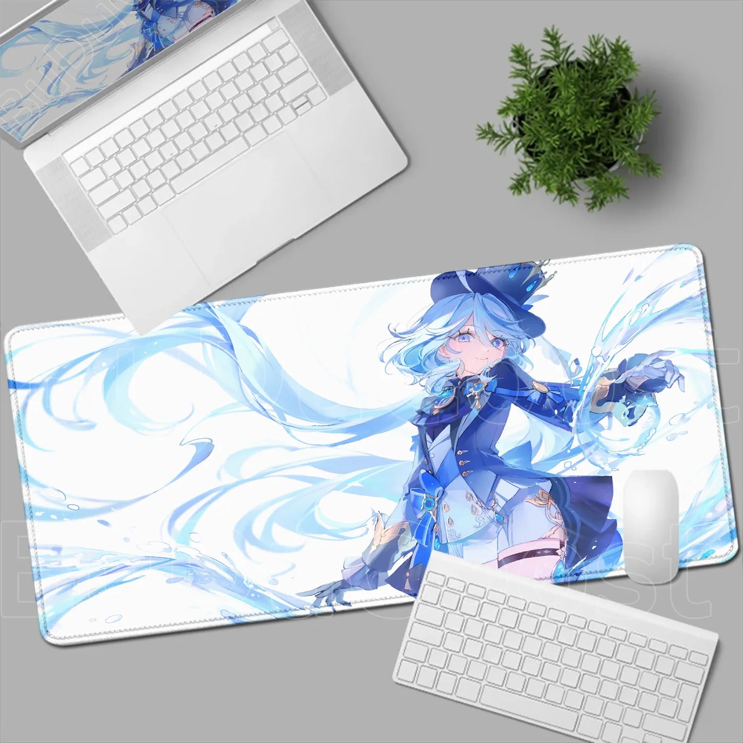Genshin Impact Furina Large Mouse Pad - Gaming & Office Desk Mat