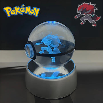 Pokemon Zoroark Figure 3D Crystal Ball Night Light Lamp
