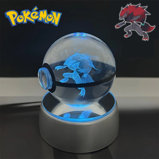 Pokemon Zoroark Figure 3D Crystal Ball Night Light Lamp