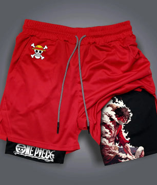 One Piece Luffy Compression Shorts - Men's Anime Sports Shorts