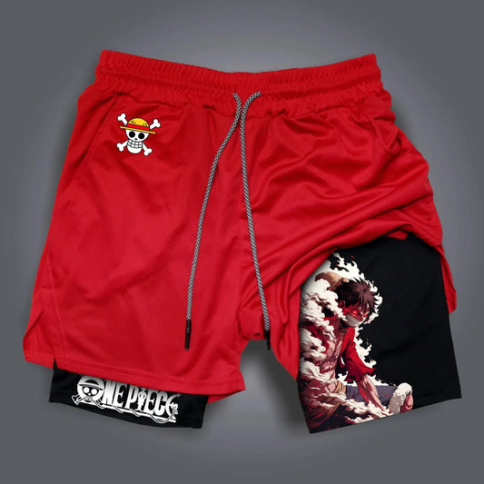 One Piece Luffy Compression Shorts - Men's Anime Sports Shorts