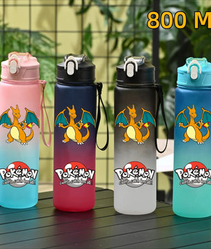 Pokemon Charizard Sports Water Bottle With Straw BPA-Free & Leakproof