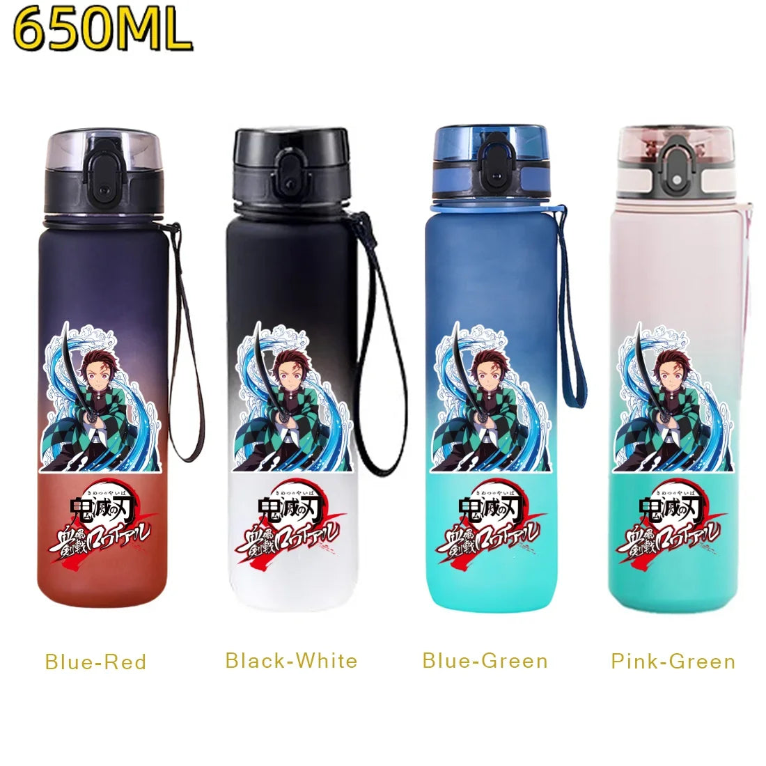 Demon Slayer Tanjiro Kamado Water Bottle – 650ml Leakproof Gym Bottle
