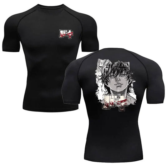 Baki Style Compression Shirt - Men's Fitness Anime Rash Guard