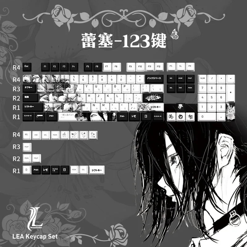 Chainsaw Man Reze Keycaps 135 Keys Cherry Profile Anime Keycaps