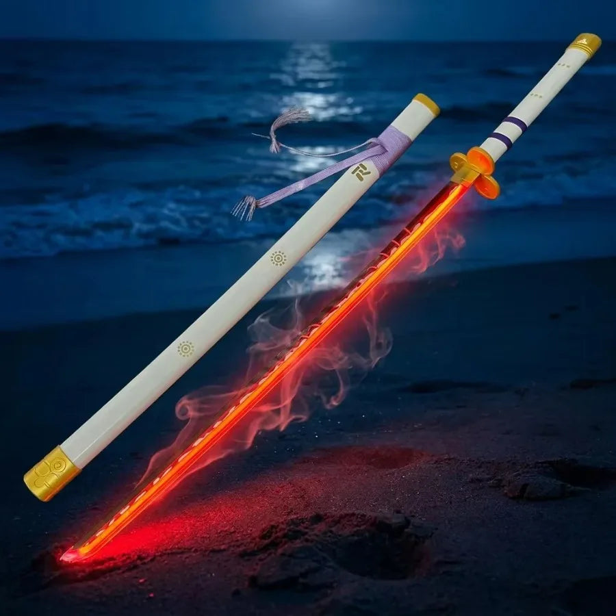 One Piece Roronoa Zoro LED Vapor-Effect Katana 1:1 Scale Anime Prop Replica Plastic Sword
