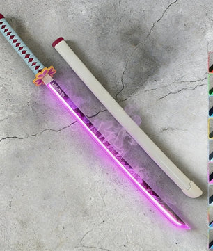 40in Demon Slayer Tsugikuni Yoriichi Katana LED Mist Original Sabre Cosplay Accessories Prop Wood Vapor Schwert Vapour Toy Gift