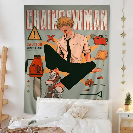 Chainsaw Man Denji Anime Tapestry Art Home Decor
