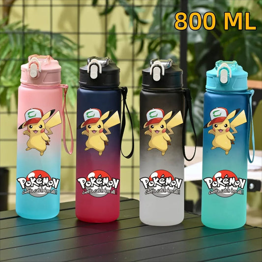 Pokemon Pikachu Sports Water Bottle With Straw BPA-Free & Leakproof