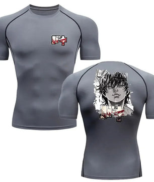 Baki Style Compression Shirt - Men's Fitness Anime Rash Guard