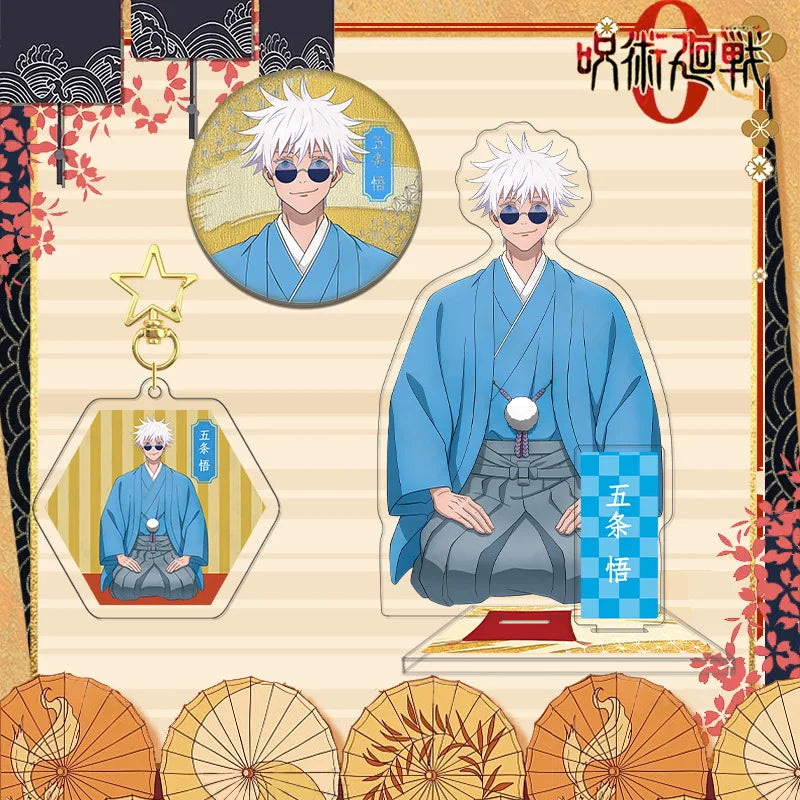 Jujutsu Kaisen Satoru Gojo Kimono Series Acrylic Stand Keychain Badge Set