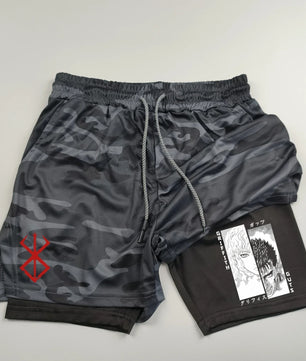 Berserk Guts Griffith Compression Shorts - Men's Anime Workout Shorts