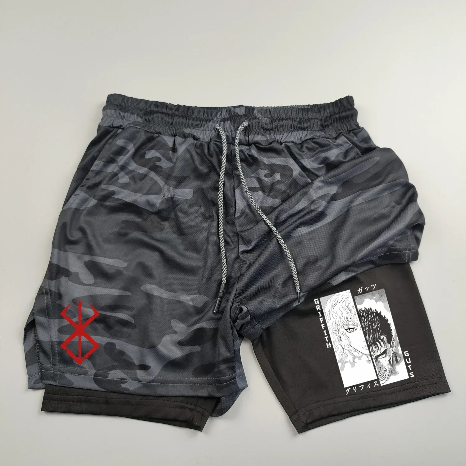 Berserk Guts Griffith Compression Shorts - Men's Anime Workout Shorts