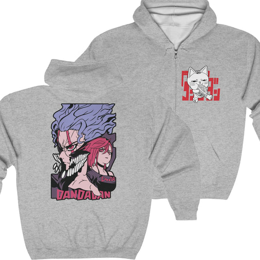 Dandadan Momo Ayase and Okarun Zip Hoodie Custom Anime Hoodie