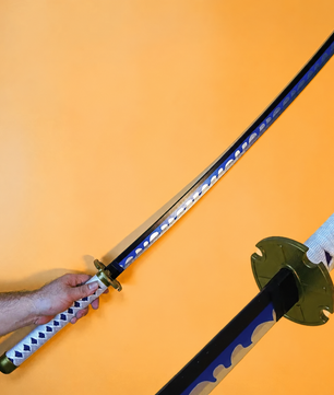 One Piece Roronoa Zoro Enma-Style Katana 1:1 Scale Anime Prop Replica Bamboo Sword