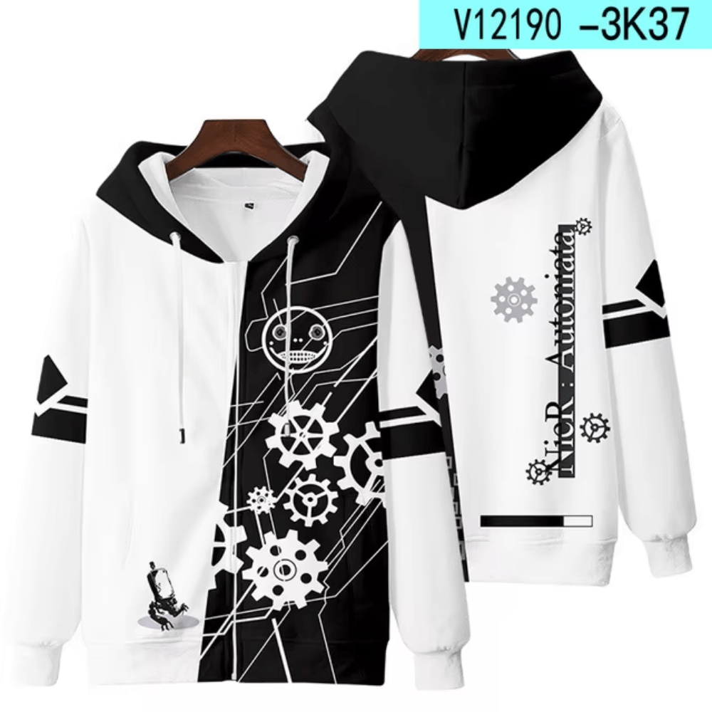 NieR Automata Hoodie Zip Up Jacket Fleece Anime Hoodie