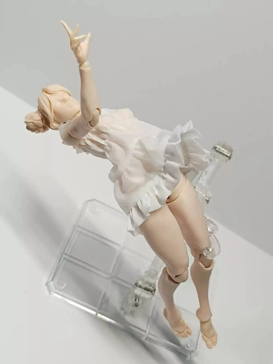 Anime Girl 6-Inch Action Figure White Dress Skirt 1/12 Scale