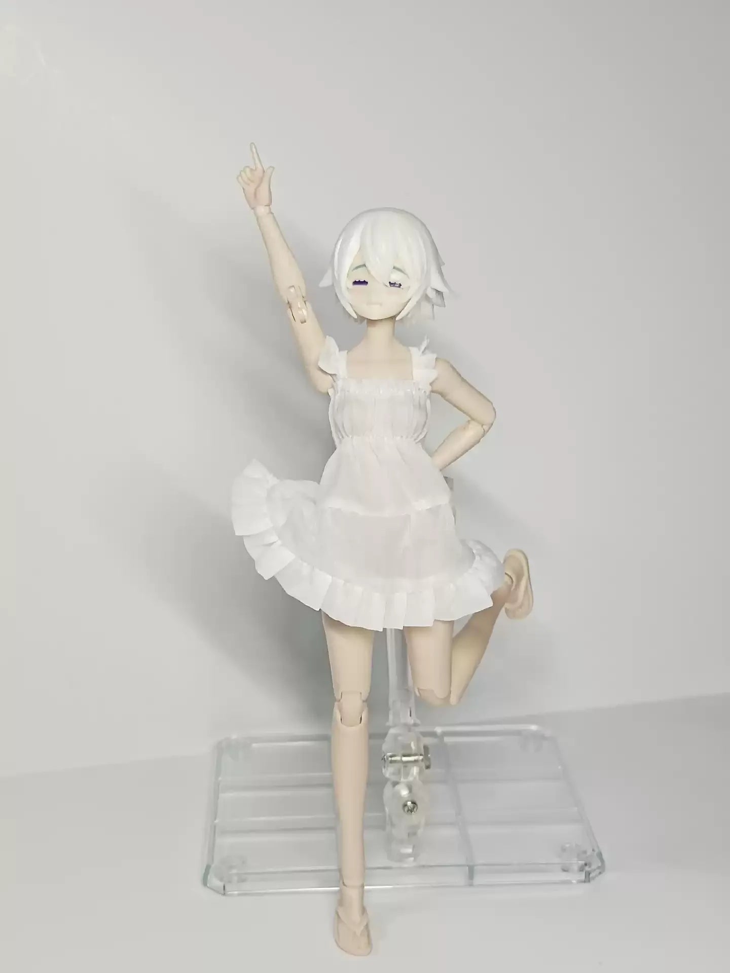 Anime Girl 6-Inch Action Figure White Dress Skirt 1/12 Scale