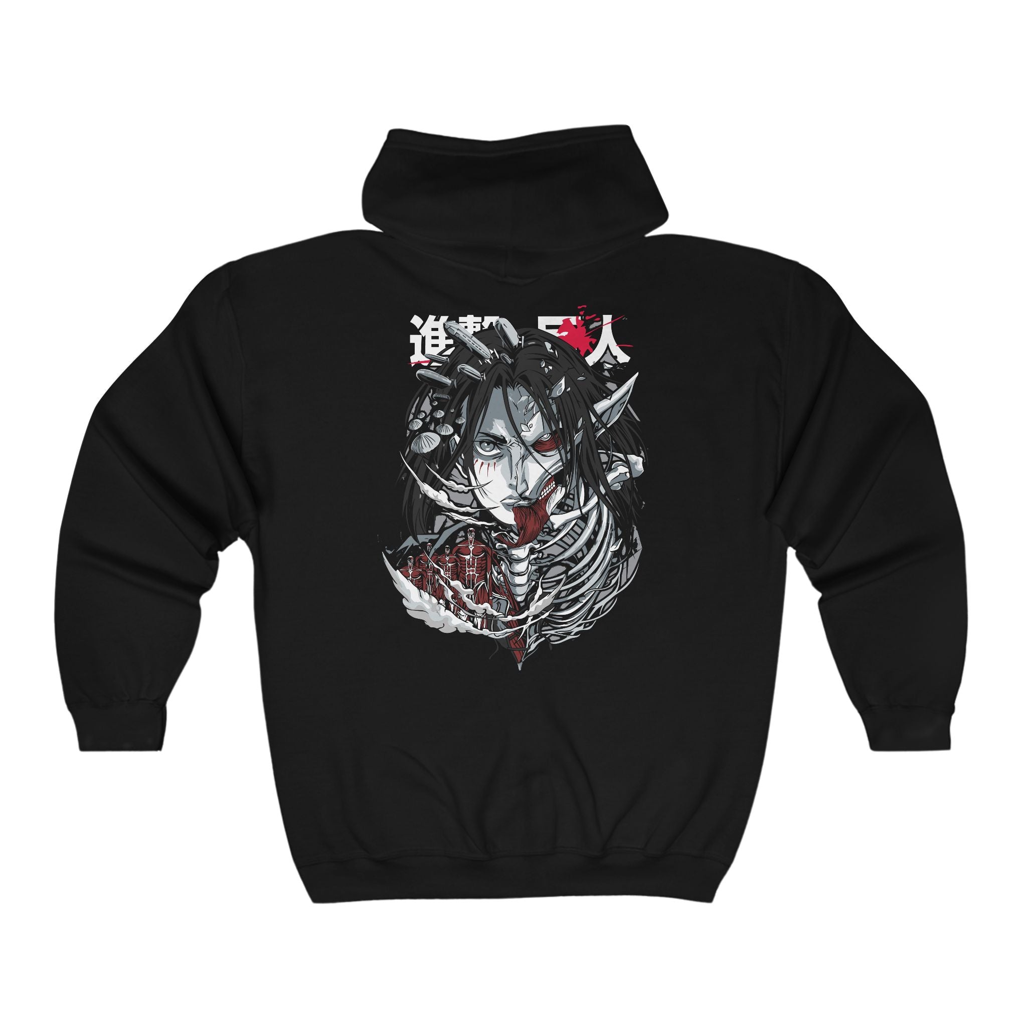 Attack on Titan Eren Yeager Hoodie Custom Graphic Zip Hoodie