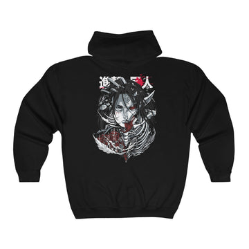 Attack on Titan Eren Yeager Hoodie Custom Graphic Zip Hoodie