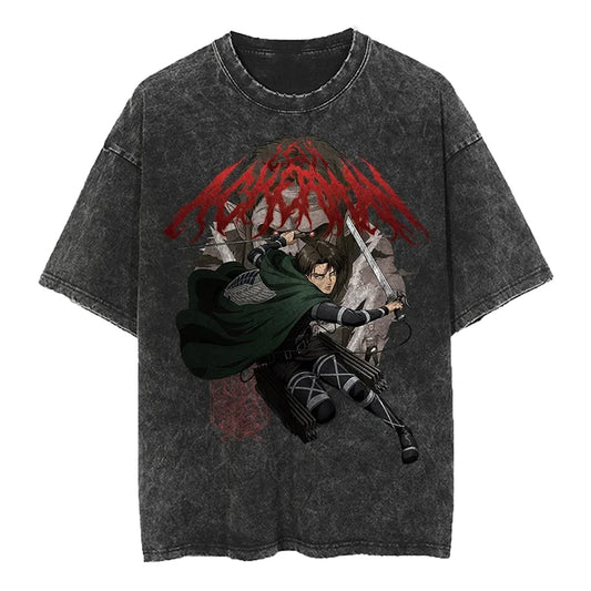 Attack On Titan Levi Shirt Vintage Style Anime Shirt