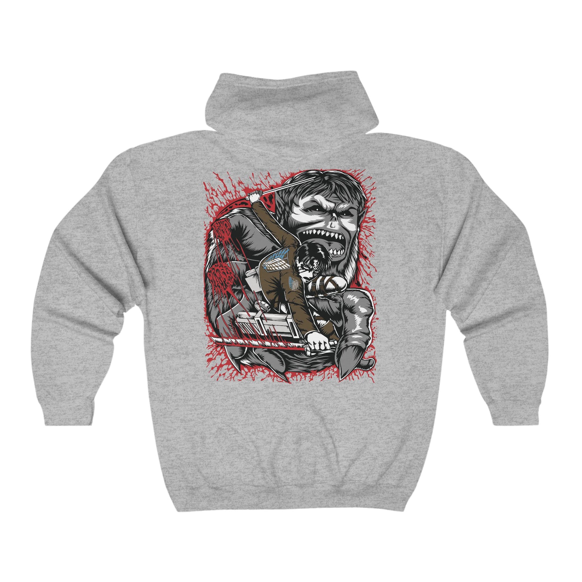 Attack on Titan Levi vs Zeke Hoodie Custom Graphic Zip Hoodie