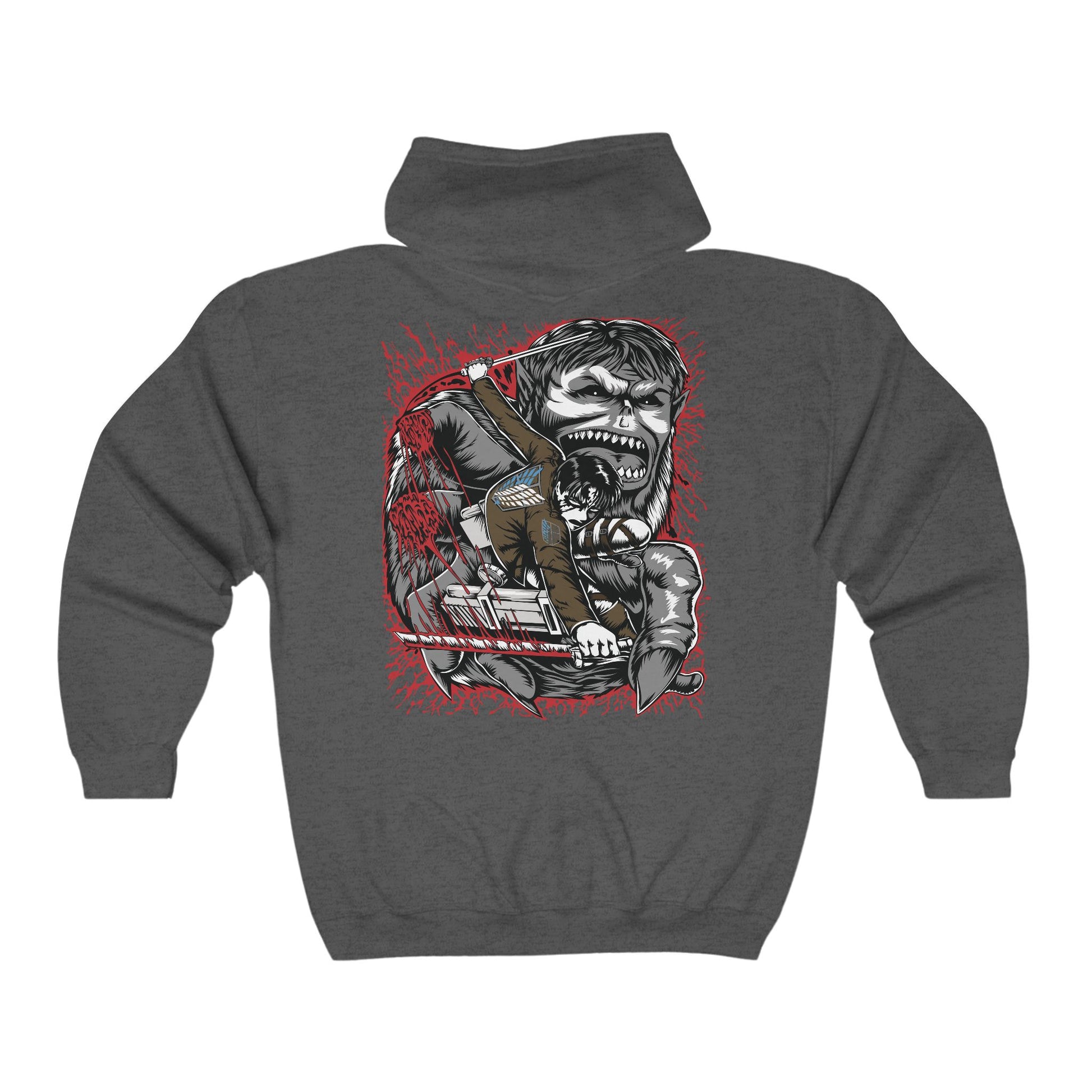 Attack on Titan Levi vs Zeke Hoodie Custom Graphic Zip Hoodie